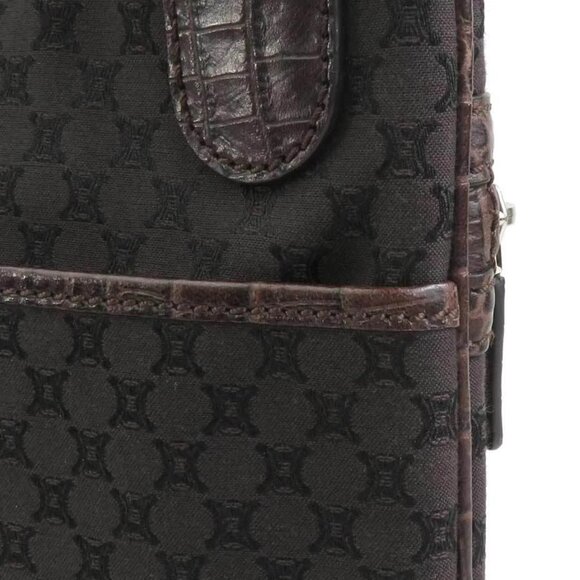 CELINE Macadam Crossbody Shoulder Bag Dark Brown Canvas/Leather - Picture 8 of 14